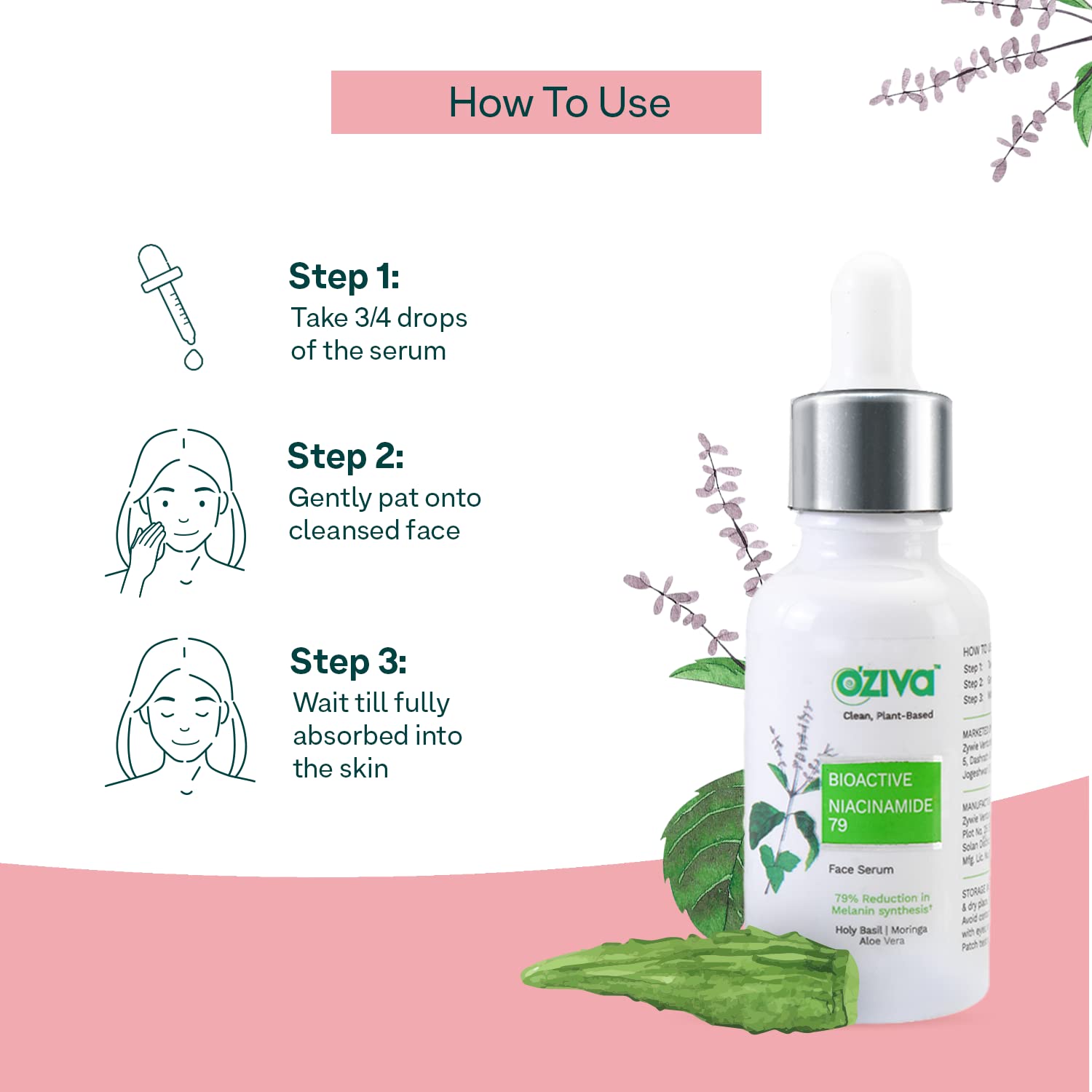 OZiva Bioactive Niacinamide79 Face Serum for Men & Women | Acne